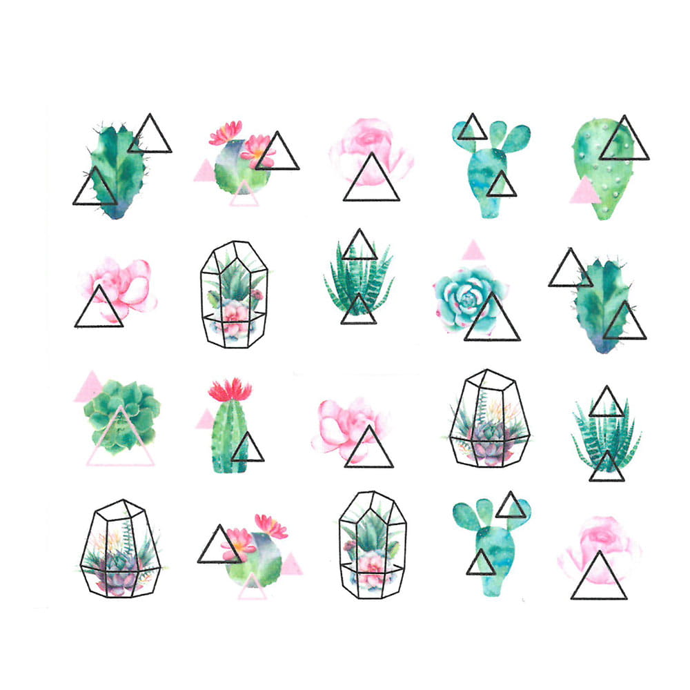 Naklejki wodne do paznokci rośliny BN-1762