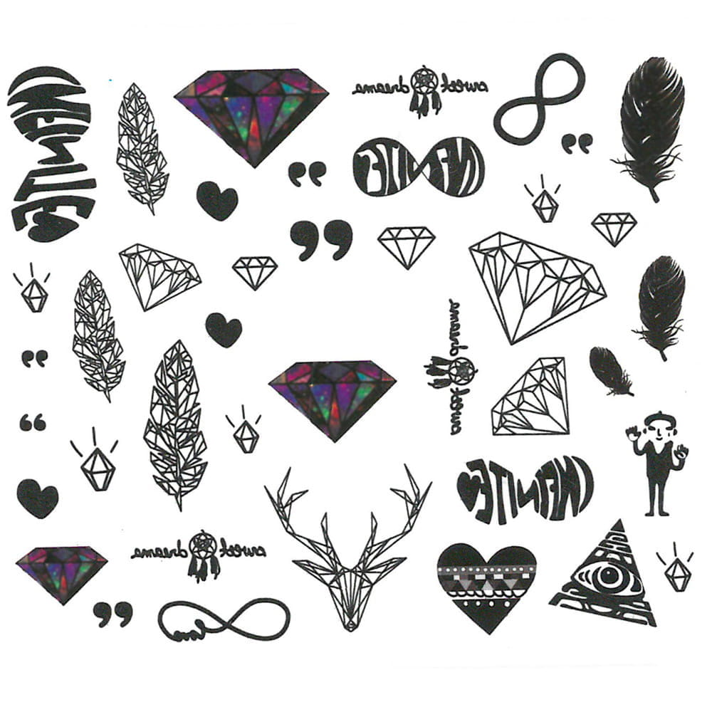 Naklejki wodne do paznokci wzory YZW-B033