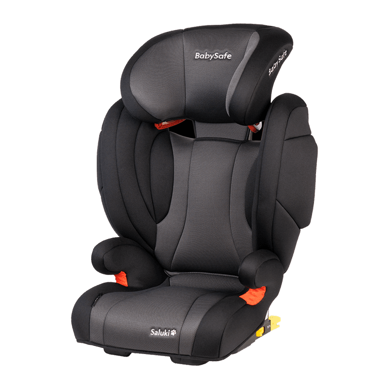 BabySafe, Saluki - fotelik samochodowy 15-36 kg/3-12 lat-Szaro-Czarny