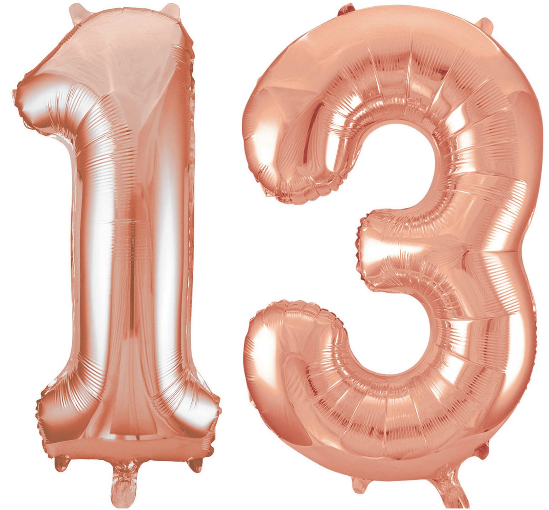 Balony Foliowe Cyfra "13", 100 cm, różowe złoto