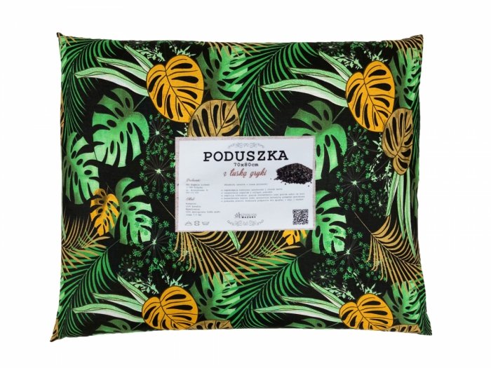 Poduszka z łuską gryki 70x80 wz. 6 tropikalny zielony