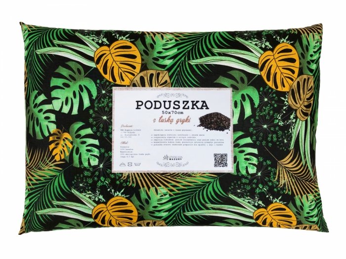 Poduszka z łuską gryki 50x70 wz. 6 tropikalny zielony