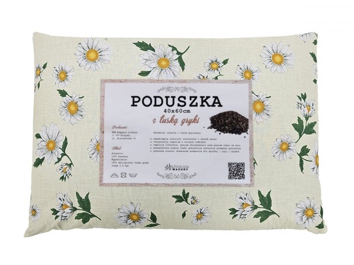 Poduszka z łuską gryki 40x60 wz. 2 rumianek