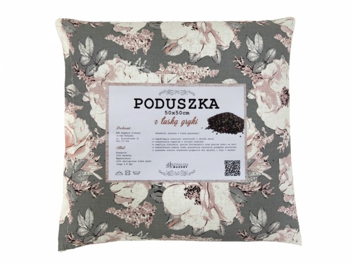 Poduszka z łuską gryki 50x50 wz. 7 peonia