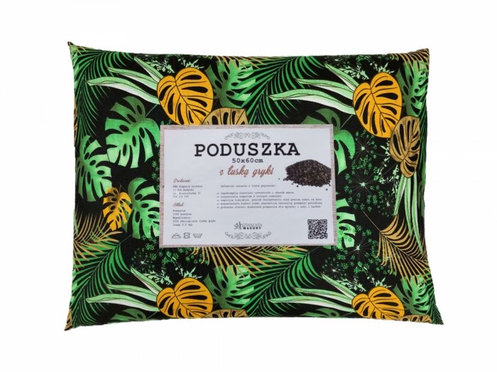 Poduszka z łuską gryki 50x60 wz. 6 tropikalny zielony