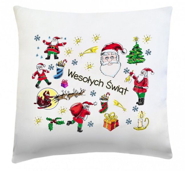 Poduszka świąteczna 40x40 wz. Wesołych Świąt 2
