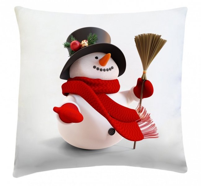 Poduszka świąteczna 40x40 wz. Bałwanek 2