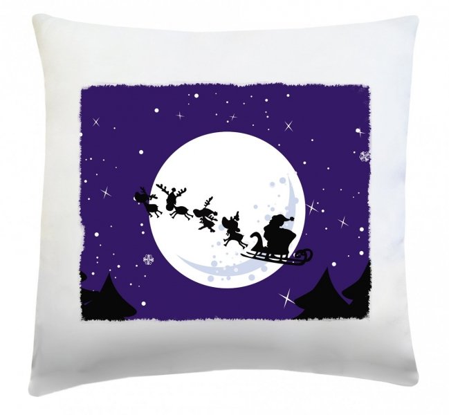 Poduszka świąteczna 40x40 wz. Mikołaj na saniach 2