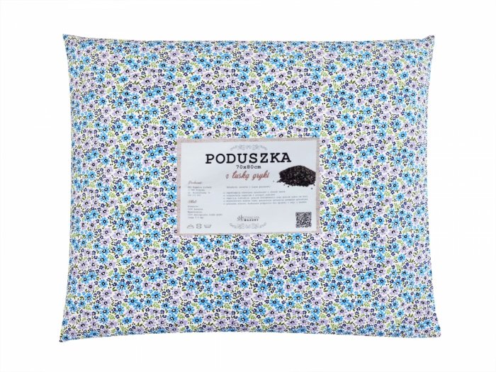 Poduszka z łuską gryki 70x80 wz. 4 niebieskie kwiatki