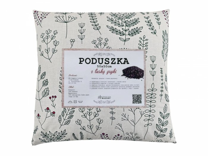 Poduszka z łuską gryki 50x50 wz. 3 roślinki
