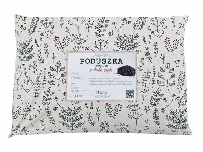 Poduszka z łuską gryki 50x70 wz. 3 roślinki
