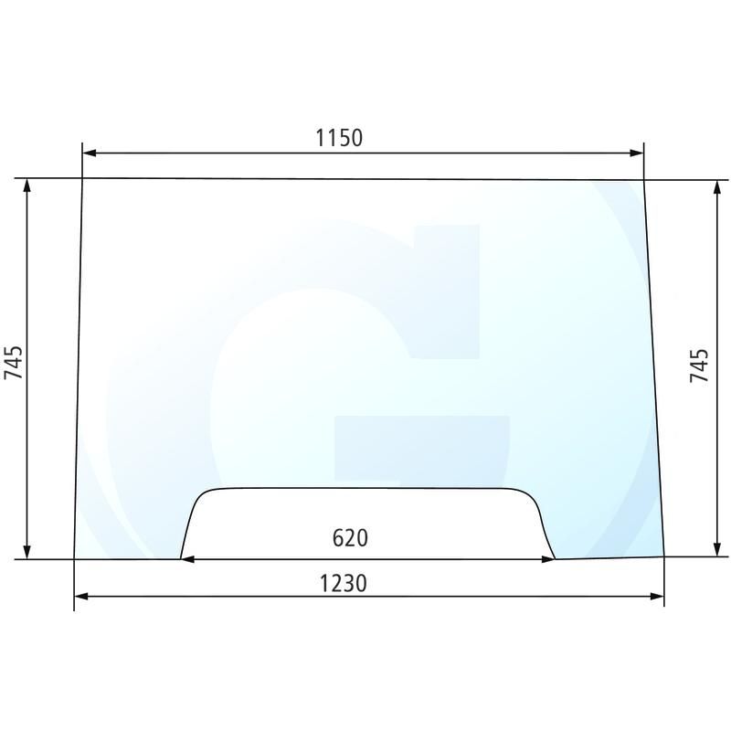 Szyba przednia bez otworów John Deere 3100 Renault 58-32 Ceres RT6005028924