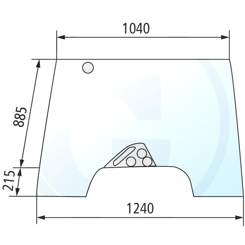 Szyba przednia uchylna CASE CS New Holland T7500 1-34-671-090