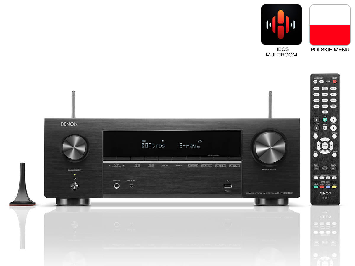 Amplituner z alexa, airplay i heos denon avr-x1700h dab