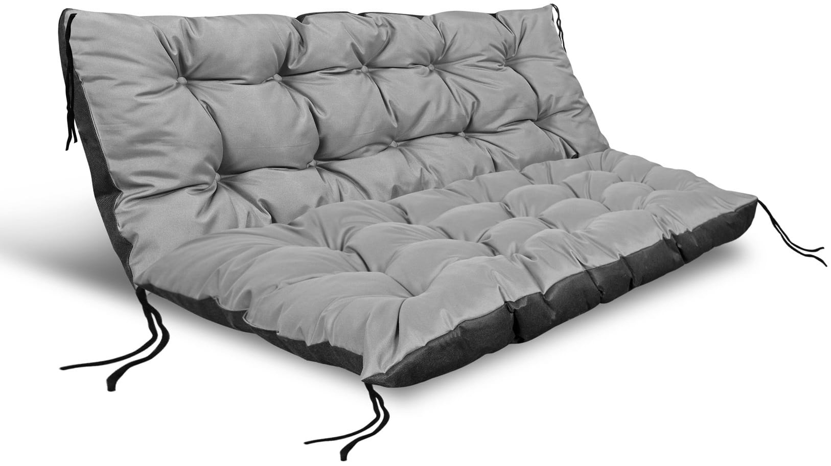 Poduszka ogrodowa 120/80 cm + 120/40 cm na ławkę palety wodoodporna szara