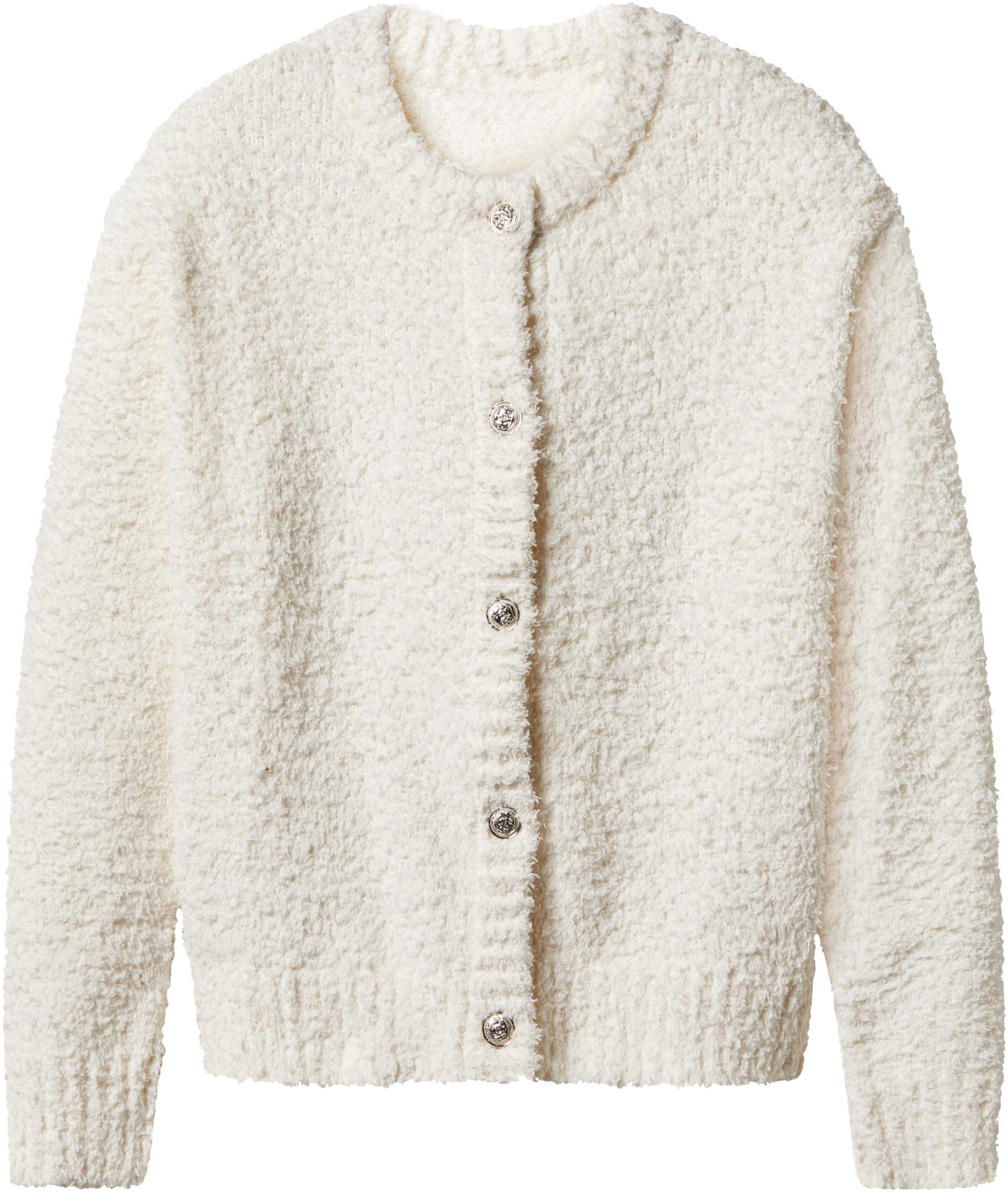 esmara Kardigan damski pluszowy Kremowy, XS 32/34