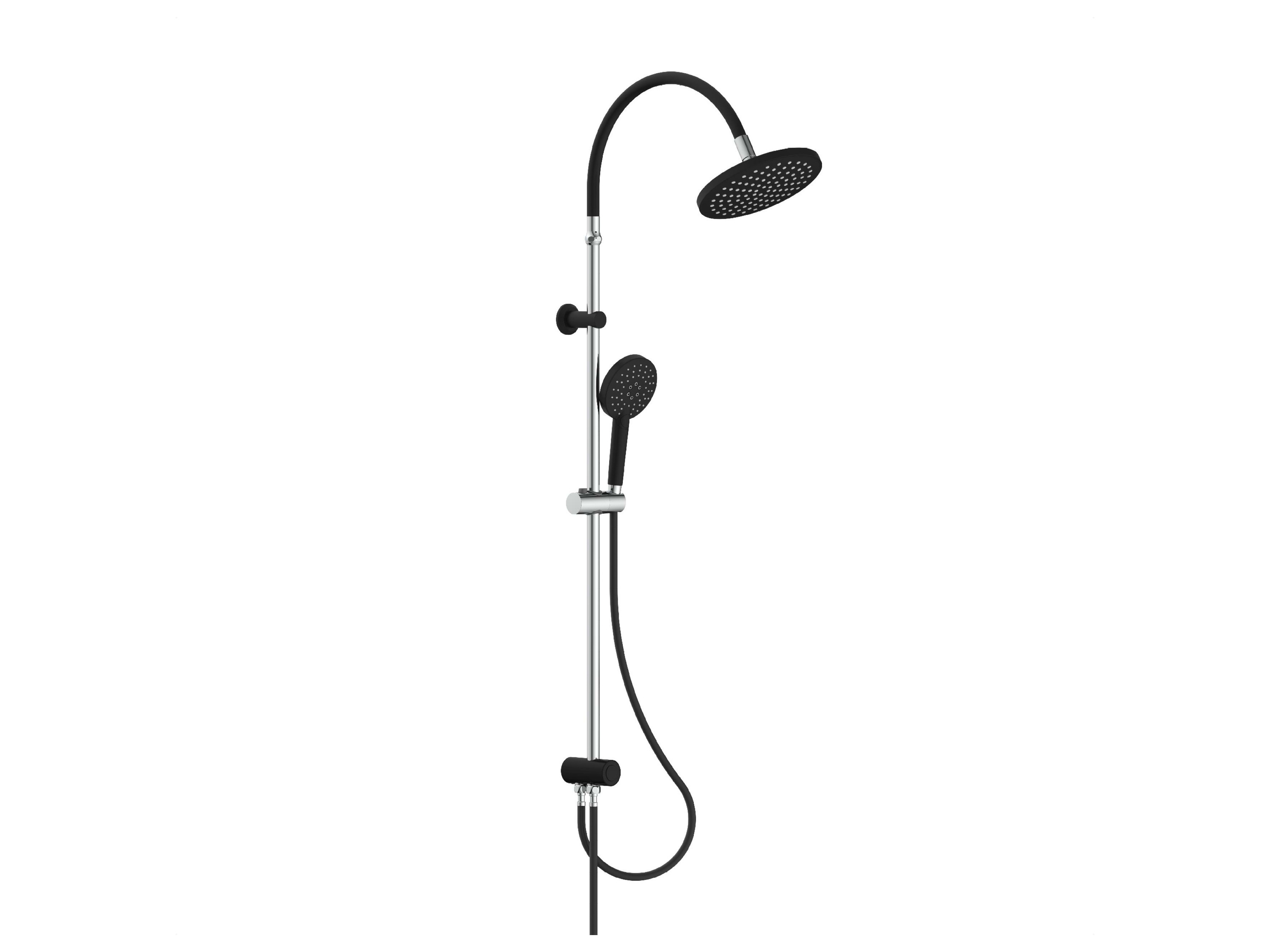 Schütte Zestaw prysznicowy "Matao Rain", ruchoma deszczownica i słuchawka, chrom/czarny