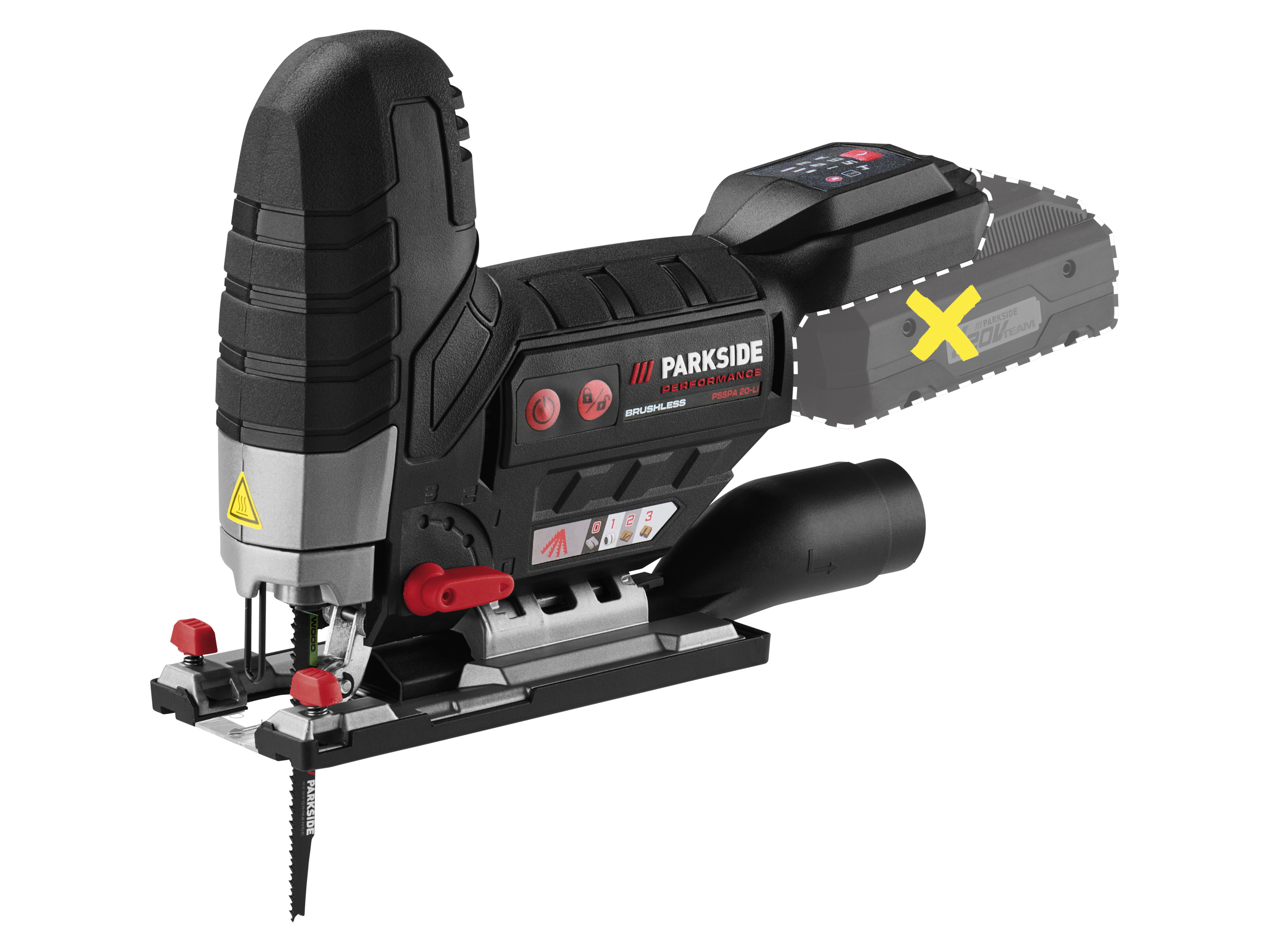 Parkside Performance Akumulatorowa wyrzynarka, 20 V, Psspa 20-Li F4 bez akumulatora i ładowarki