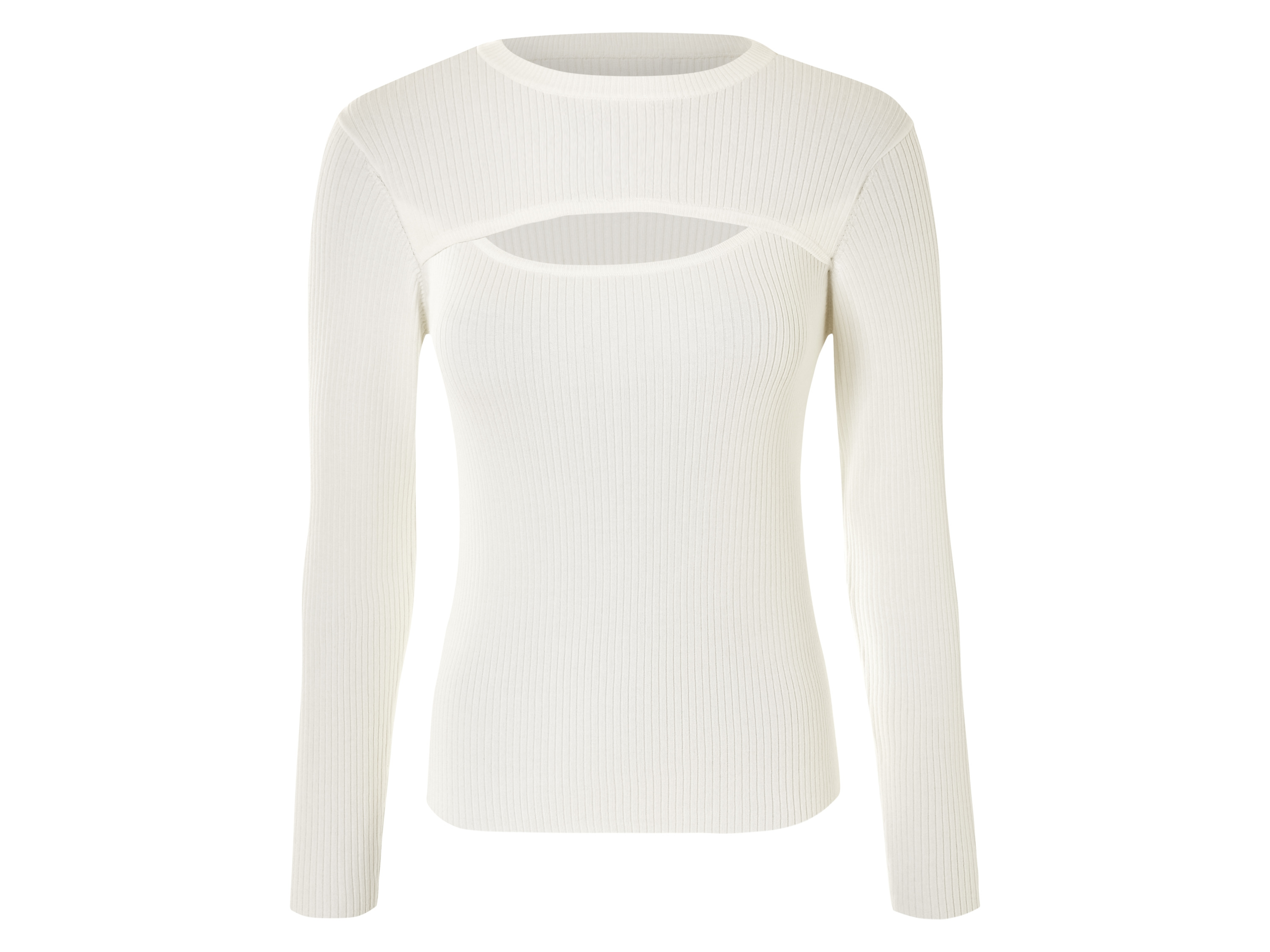 esmara Sweter damski z bawełną Biały, XS 32/34