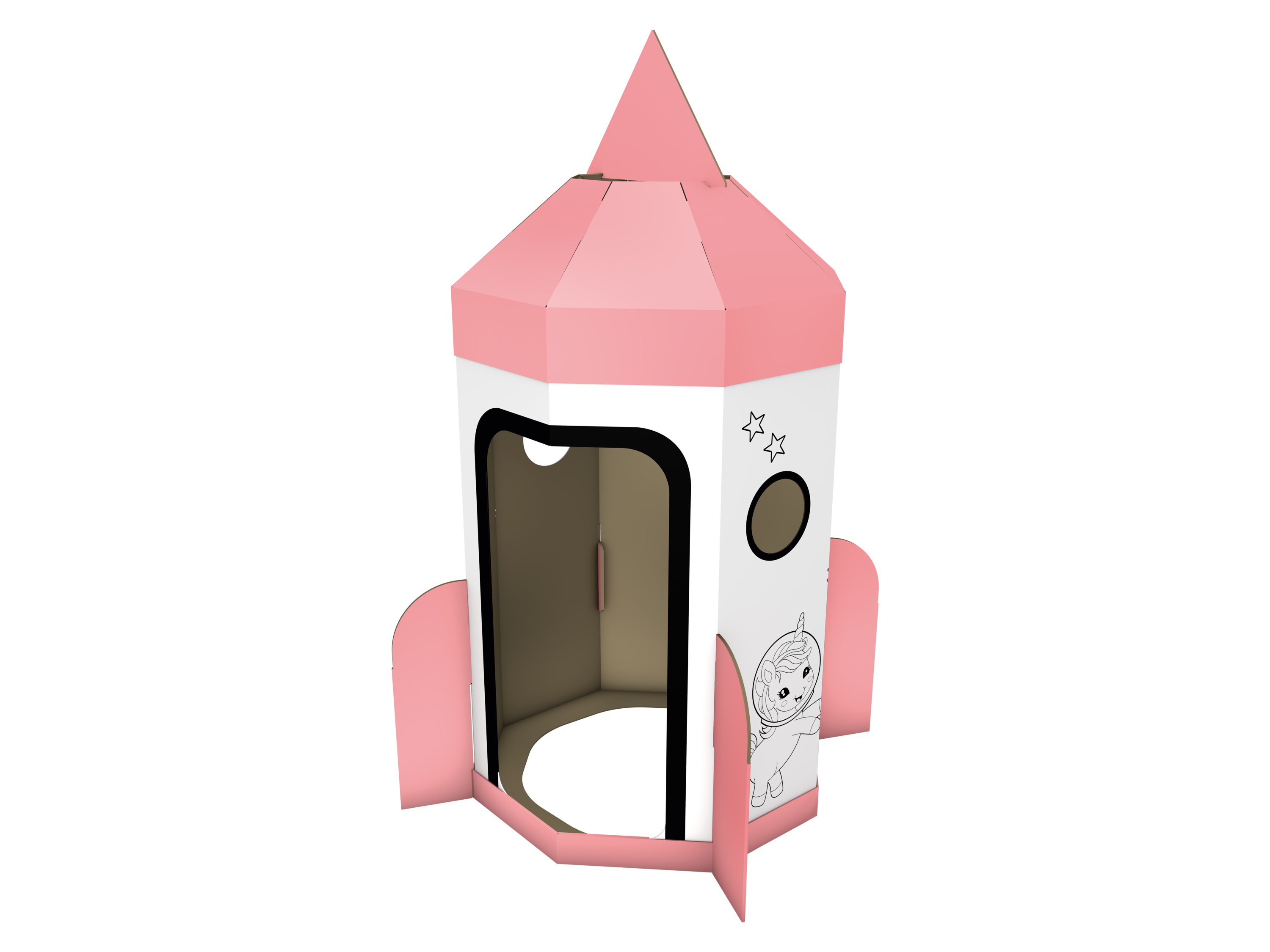 Playtive Namiot z tektury do zabawy i pomalowania Różowy