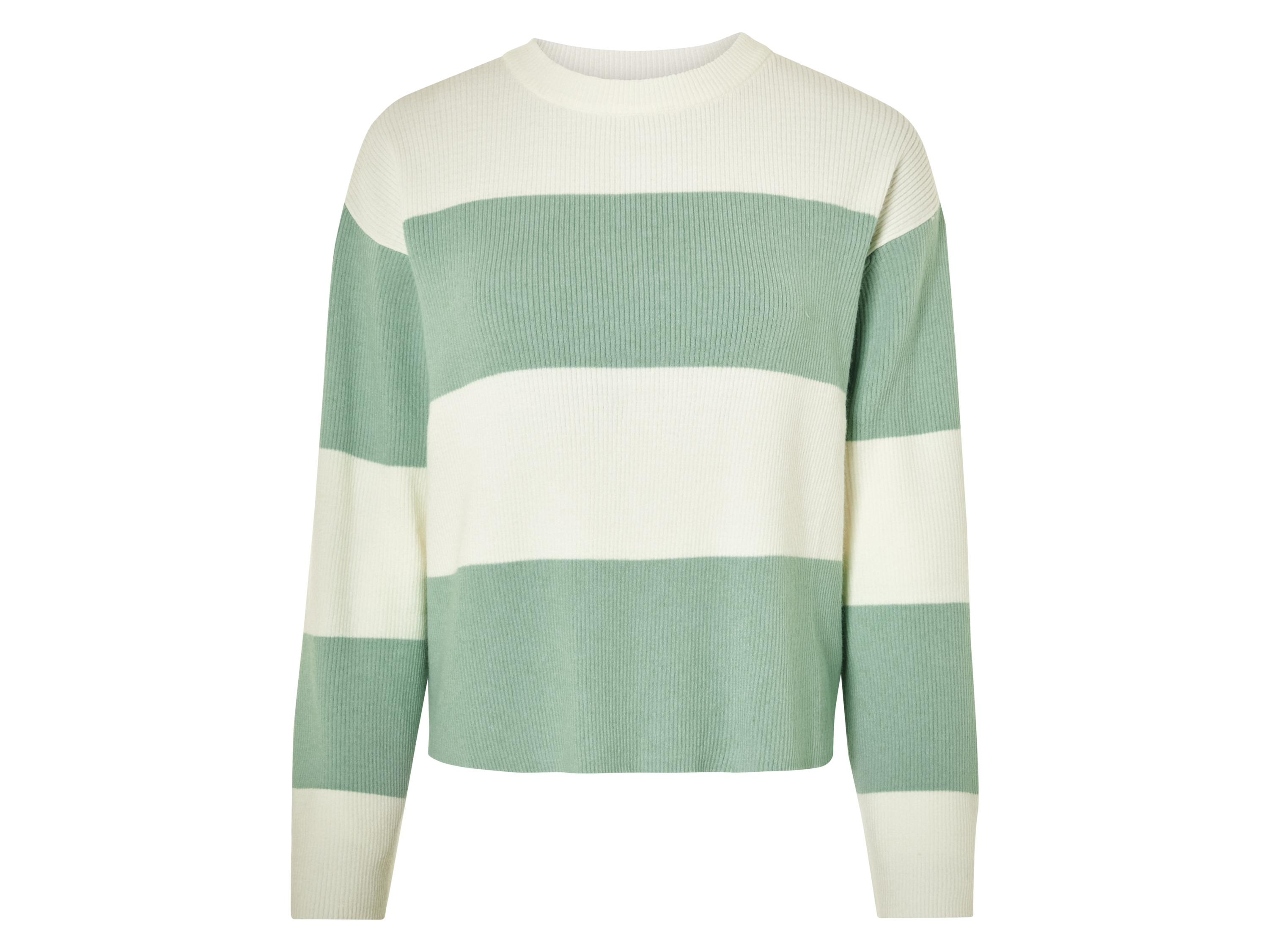 esmara Sweter damski z grubej dzianiny XS 32/34, Zielony w pasy