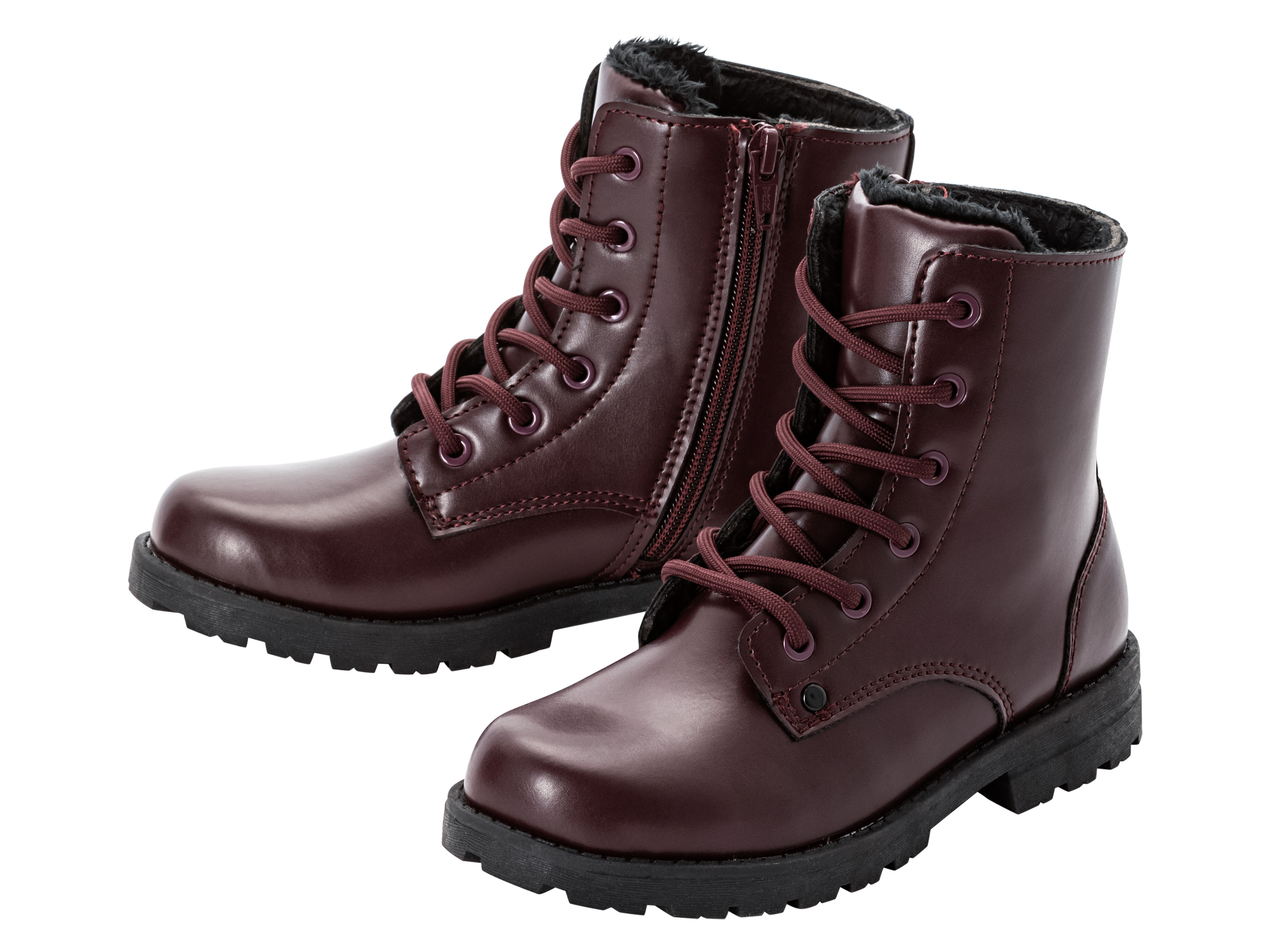 pepperts! Botki dziecięce, ocieplane Burgundowy, 32