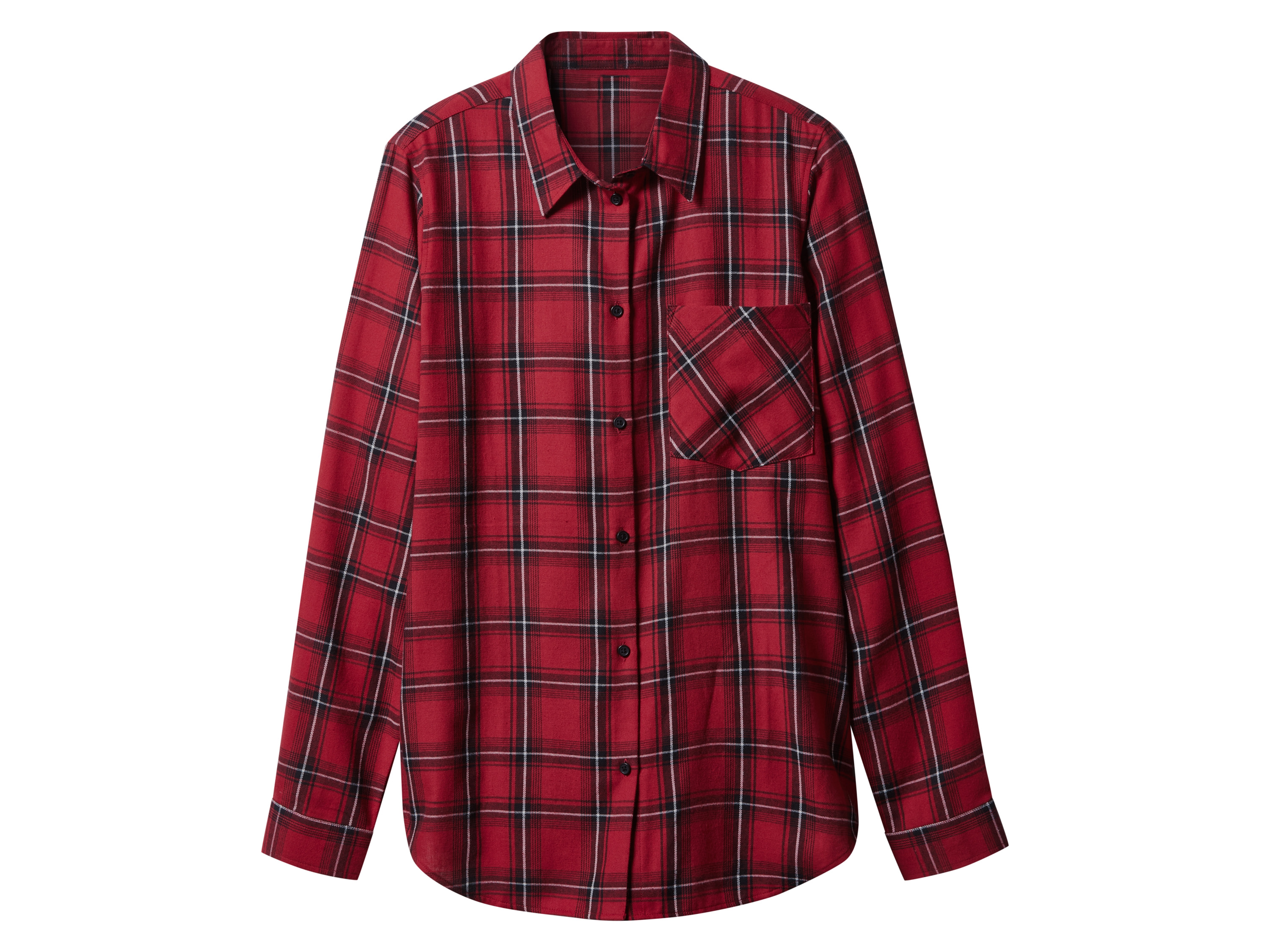 esmara Koszula flanelowa damska z bawełny Czerwony, XS 32/34