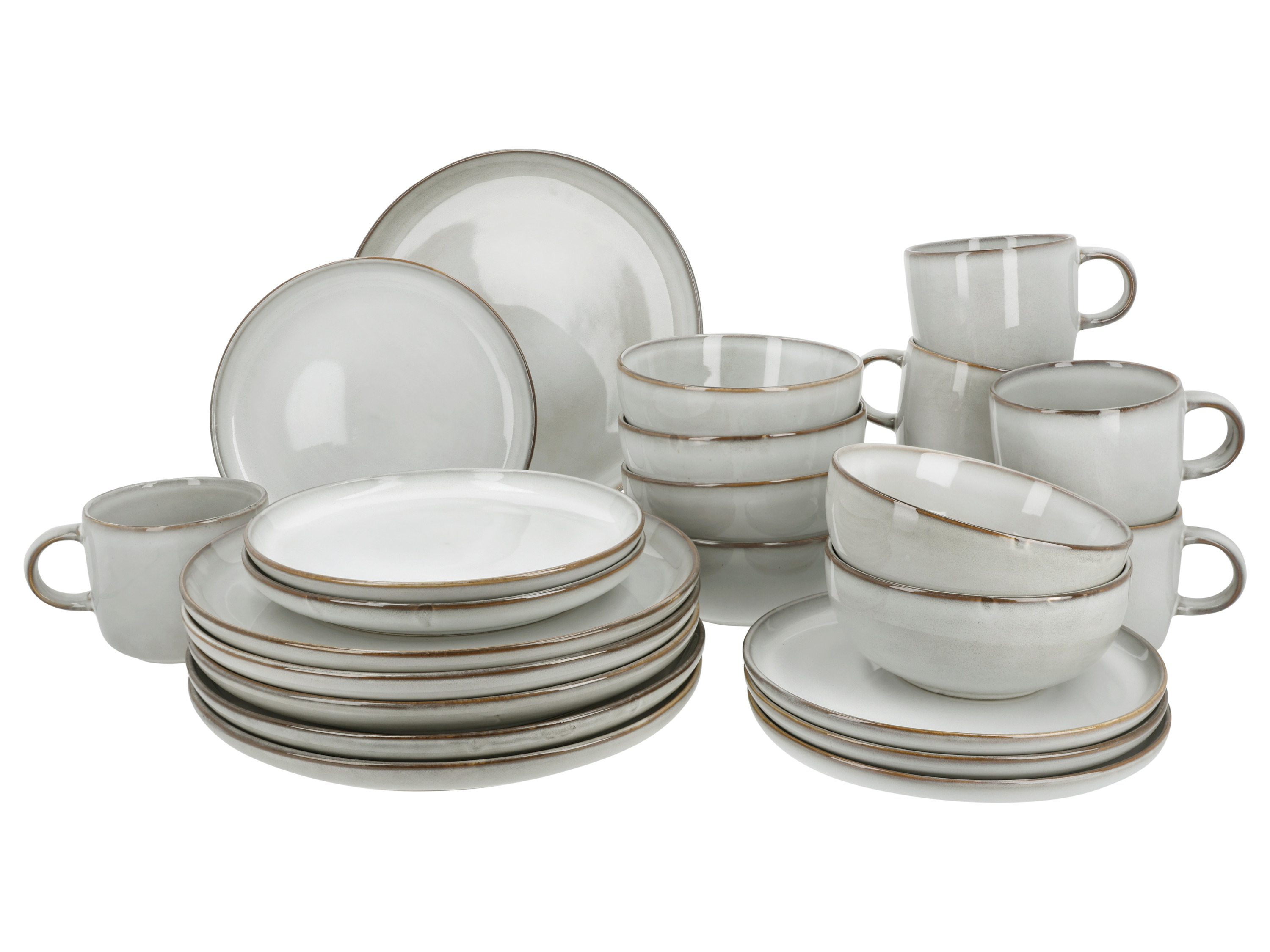 Silvercrest Zestaw naczyń, 24 elementy Szary