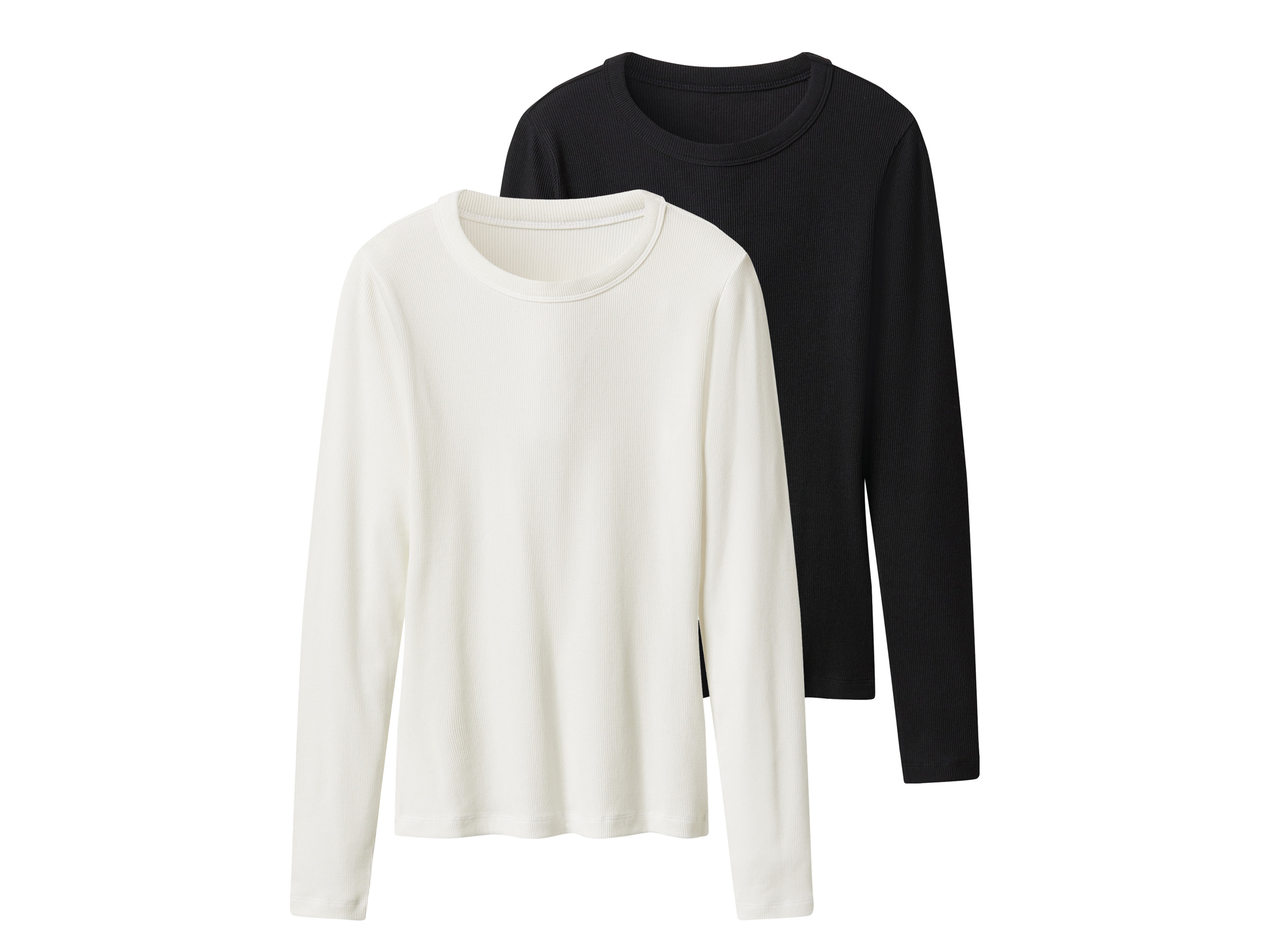 esmara Koszulki damskie z modalem i bawełną, 2 sztuki Czarny / biały, XS 32/34