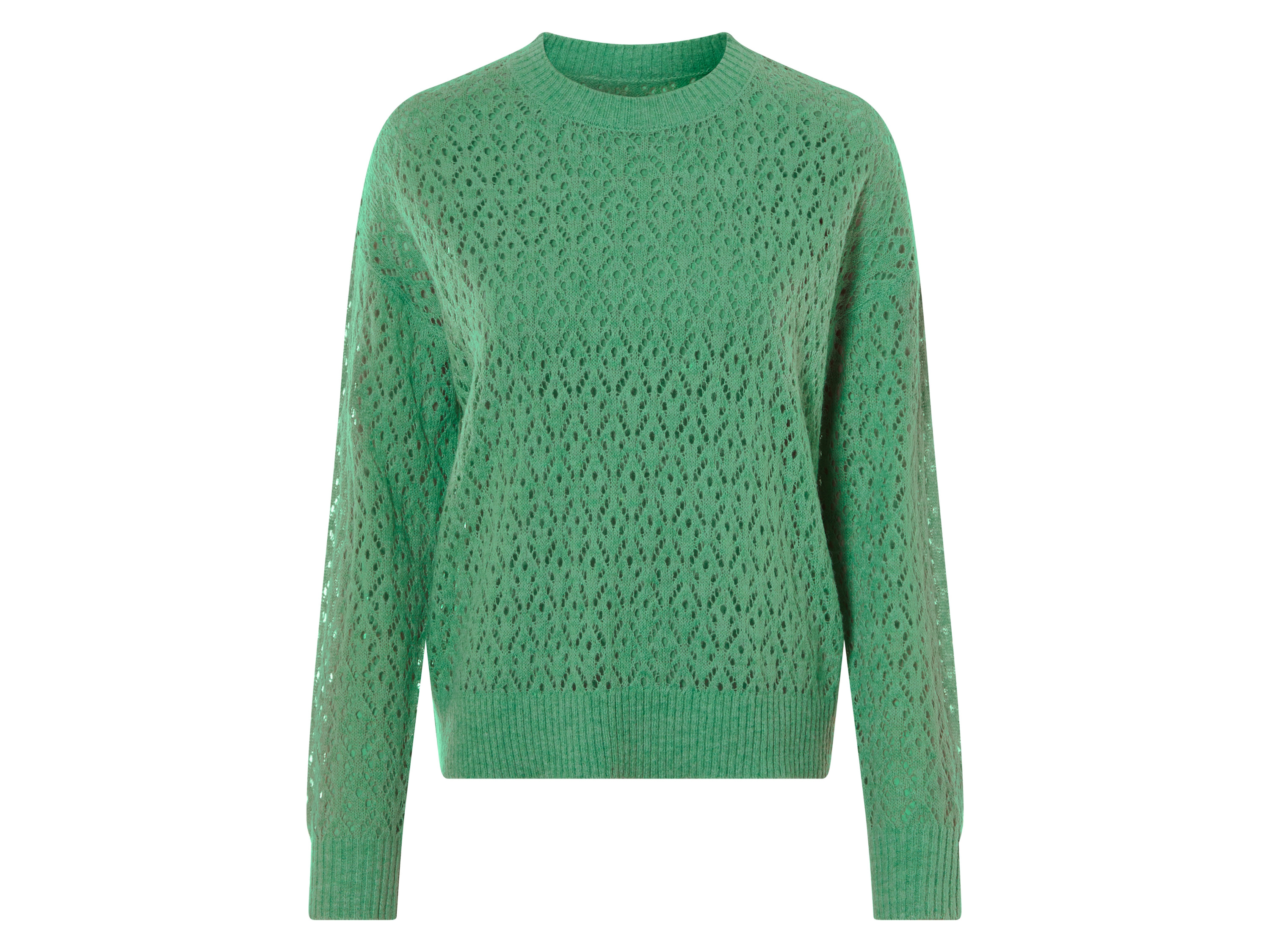 esmara Sweter ażurowy damski Zielony, XS 32-34