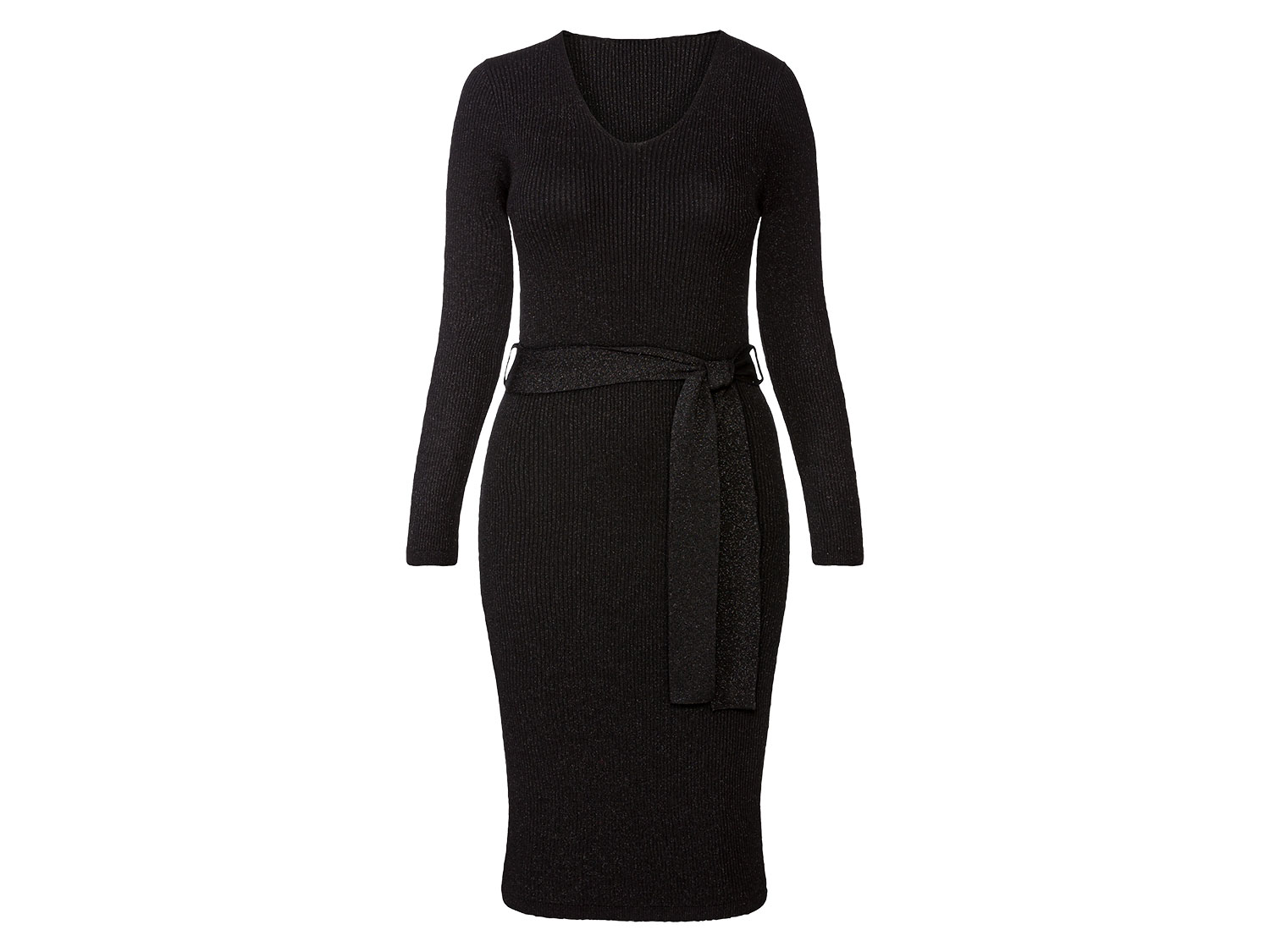 esmara Sukienka damska z dzianiny Czarny, XS 32/34
