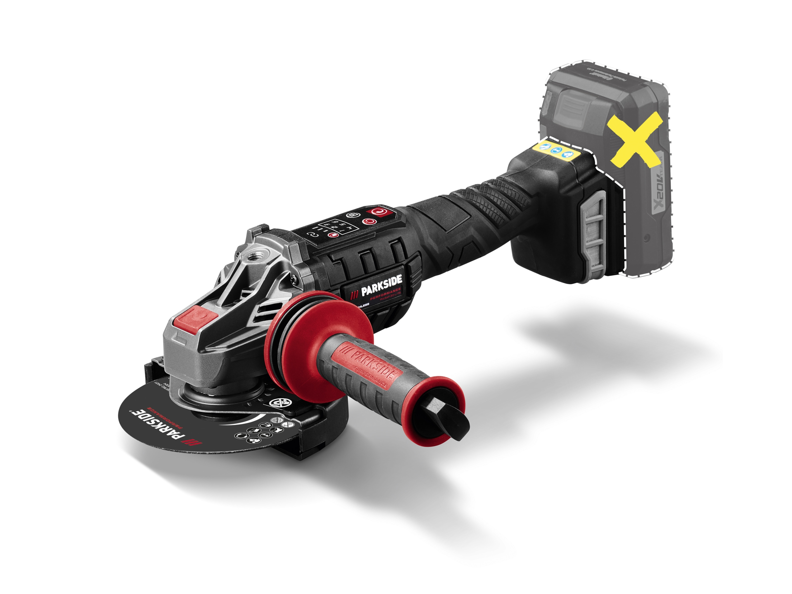 Parkside Performance Akumulatorowa szlifierka kątowa 20 V, Pwsap 20 Li F6 bez akumulatora i ładowarki