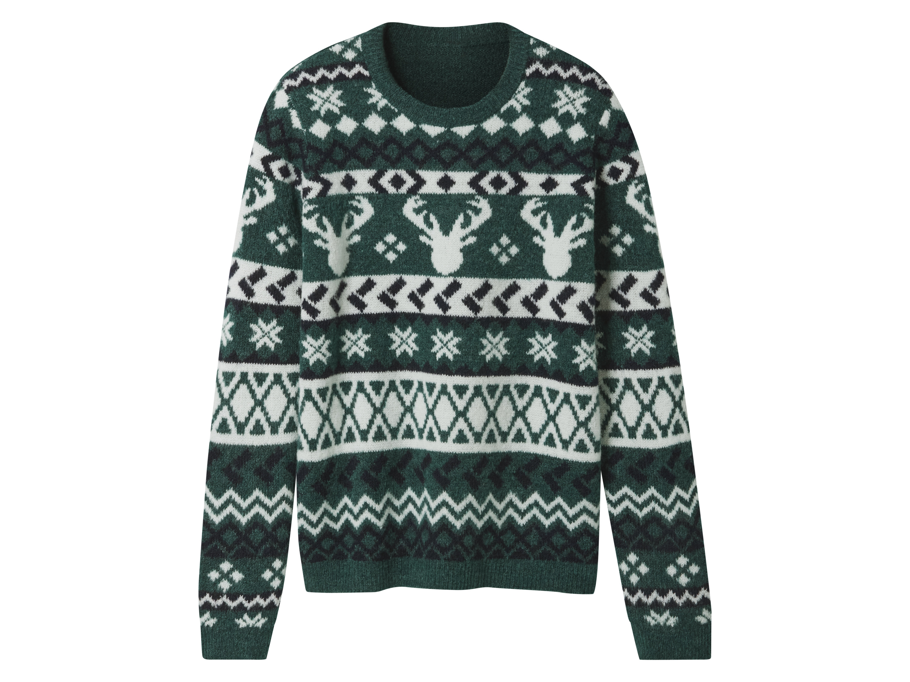 esmara Sweter dziecięcy ze świątecznym wzorem Zielony, 146/152