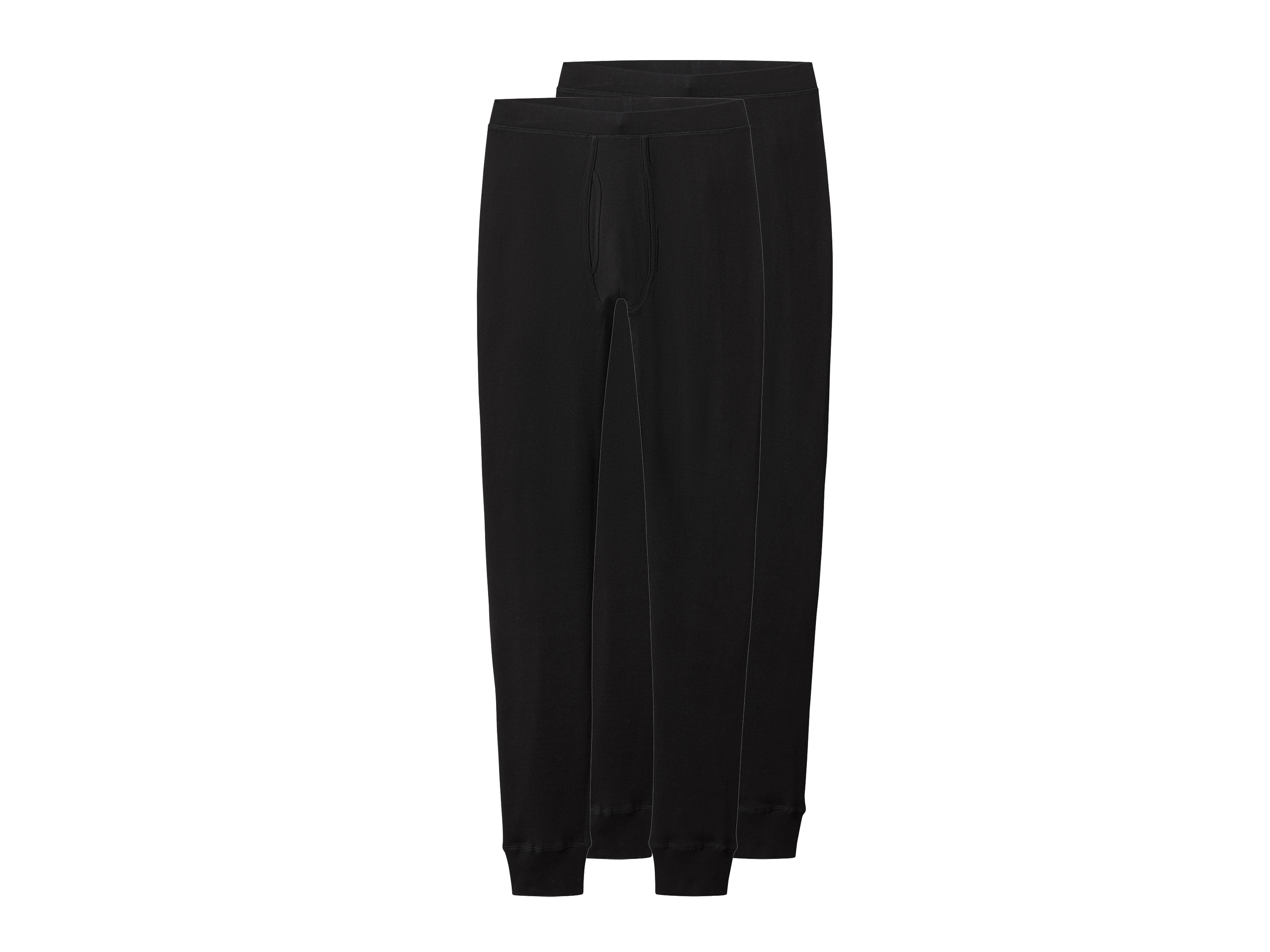 esmara Men Kalesony męskie długie z bawełny, 2 pary Czarny, 7/Xl