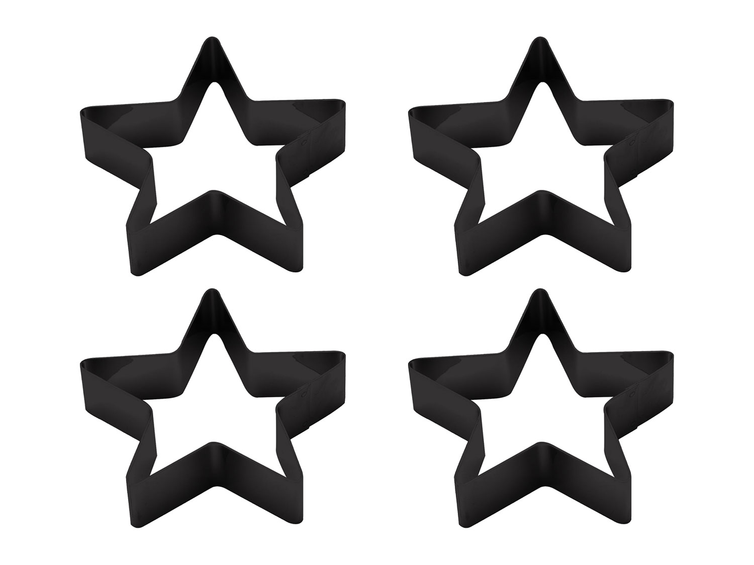 Echtwerk Zastawa ze stali szlachetnej obrączki na serwetki "star" wykonane z ed, Czarny, 4 sztuki