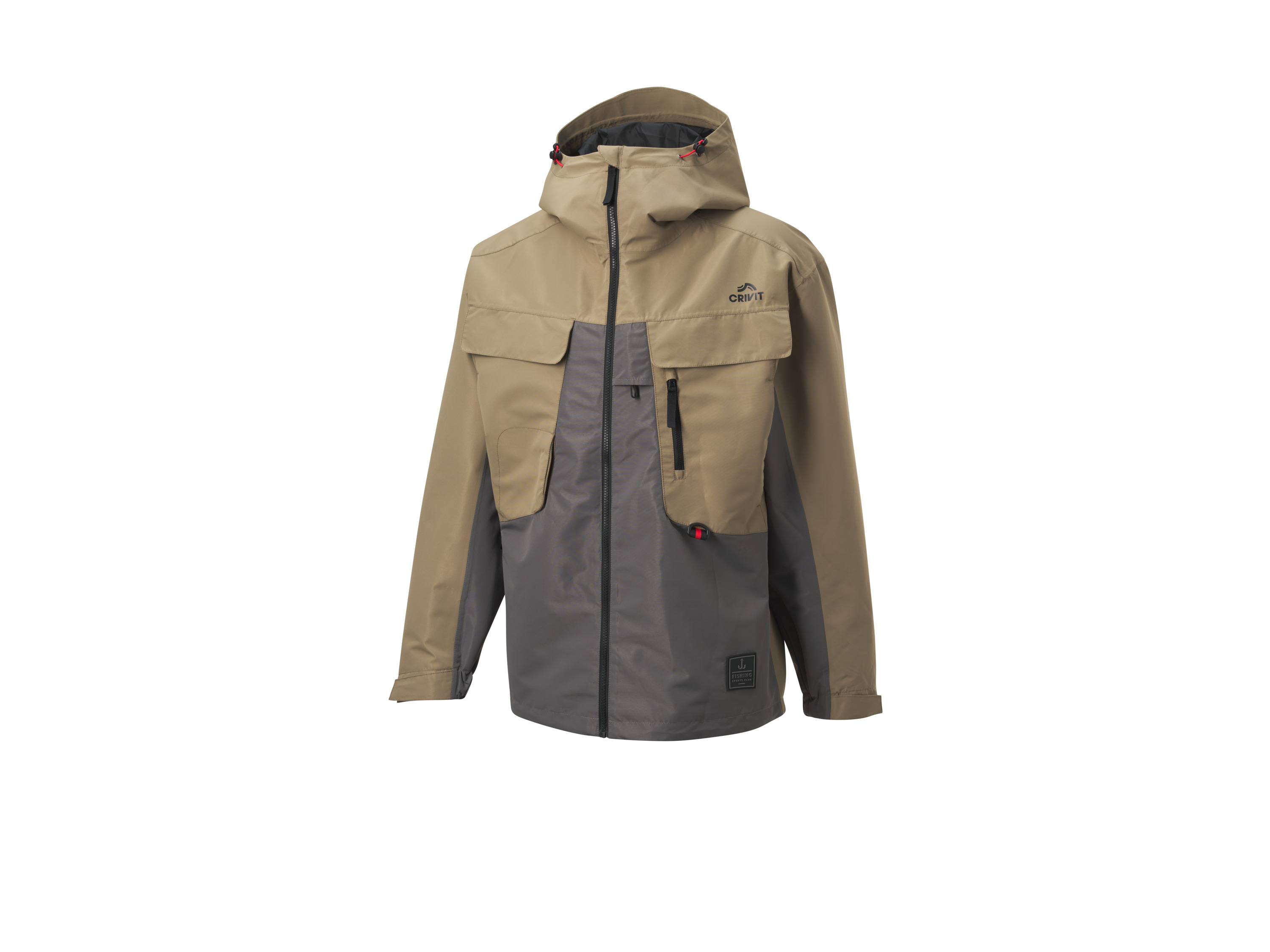 Crivit Kurtka przeciwdeszczowa męska Zielony/ szary, S 44/46