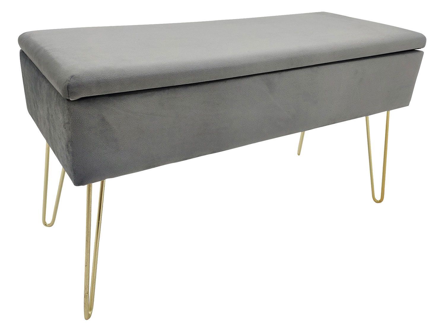 Echtwerk Ławka tapicerowana ze schowkiem Scarlett Szary