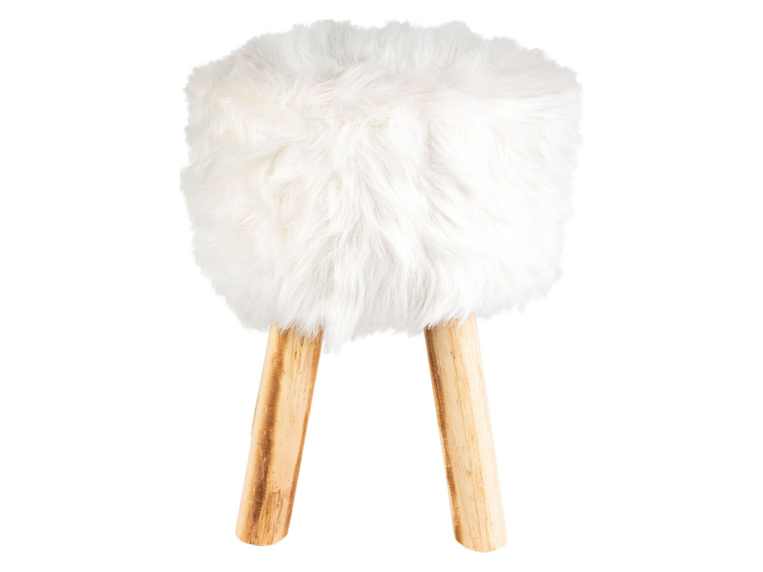Livarno home Taboret z futrzanym siedziskiem futrzany stołek okrągły