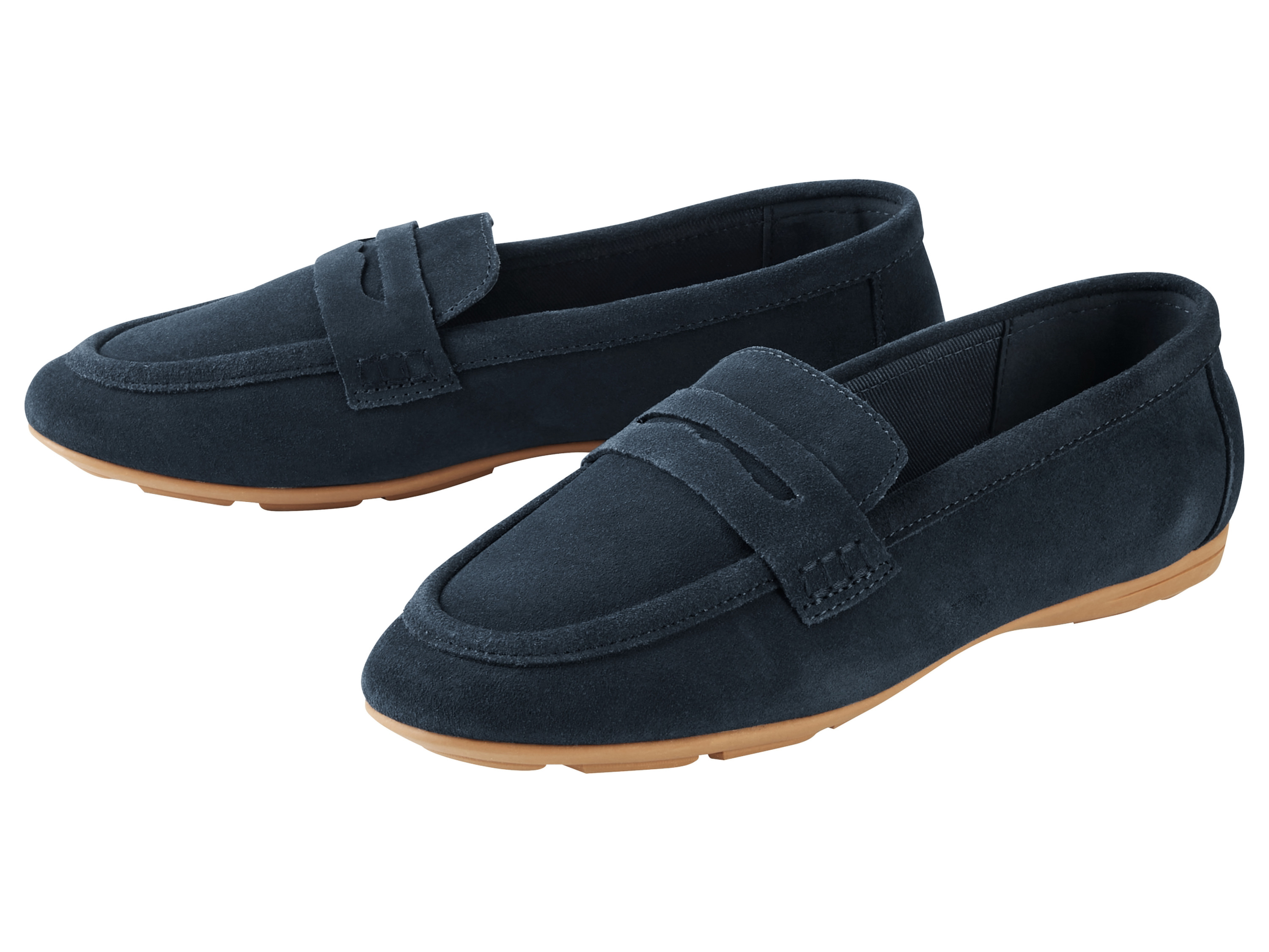 esmara Mokasyny skórzane damskie Granatowy, 37