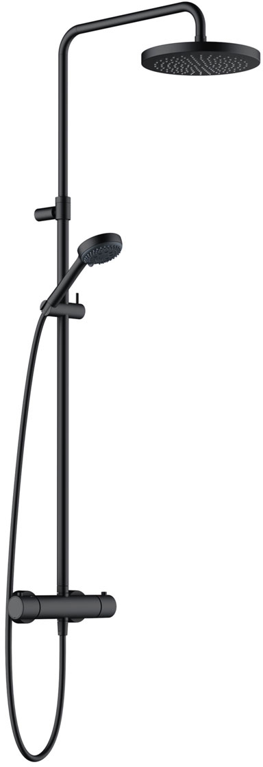 Darmowa Dostawa - Zestaw prysznicowy ścienny termostatyczny z deszczownicą czarny Kludi Logo Neo 680823900