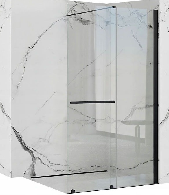 Darmowa Dostawa - Ścianka prysznicowa walk-in 100 cm Rea Cortis Black REAK7740