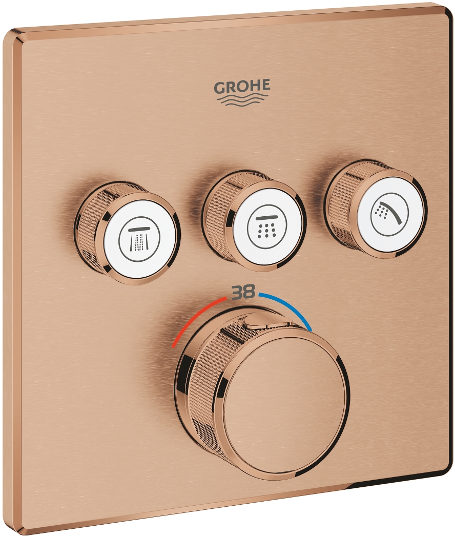 Darmowa Dostawa - Bateria wannowo-prysznicowa podtynkowa termostatyczna brushed warm sunset Grohe Grohtherm SmartControl 29126DL0