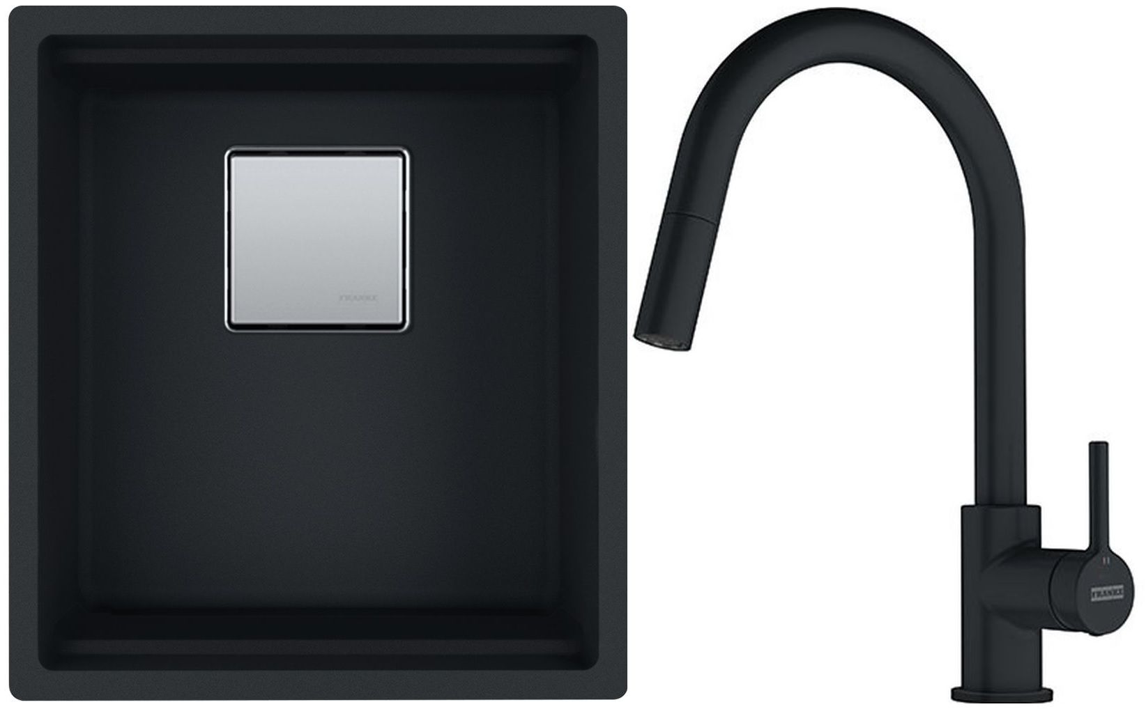 Darmowa Dostawa - Zlewozmywak z baterią czarny/czarny Franke Kanon abset9524