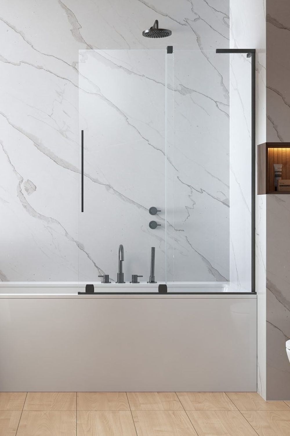 Darmowa Dostawa - Parawan nawannowy dwuczęściowy Radaway Furo SL Brushed Gunmetal PND II 103095389201R/101124940101