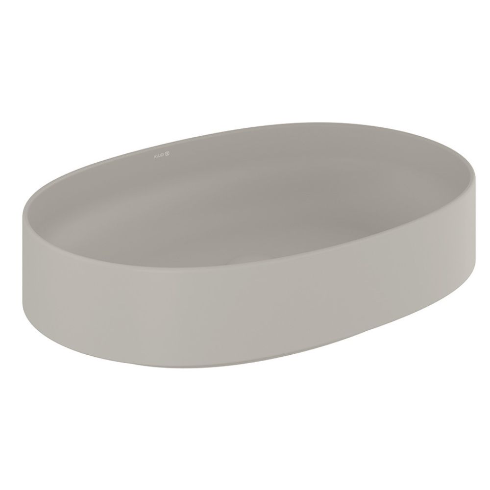 Darmowa Dostawa - Umywalka z korkiem 60x40 cm owalna nablatowa szary/kamień Kludi Resa O 58CW20O2
