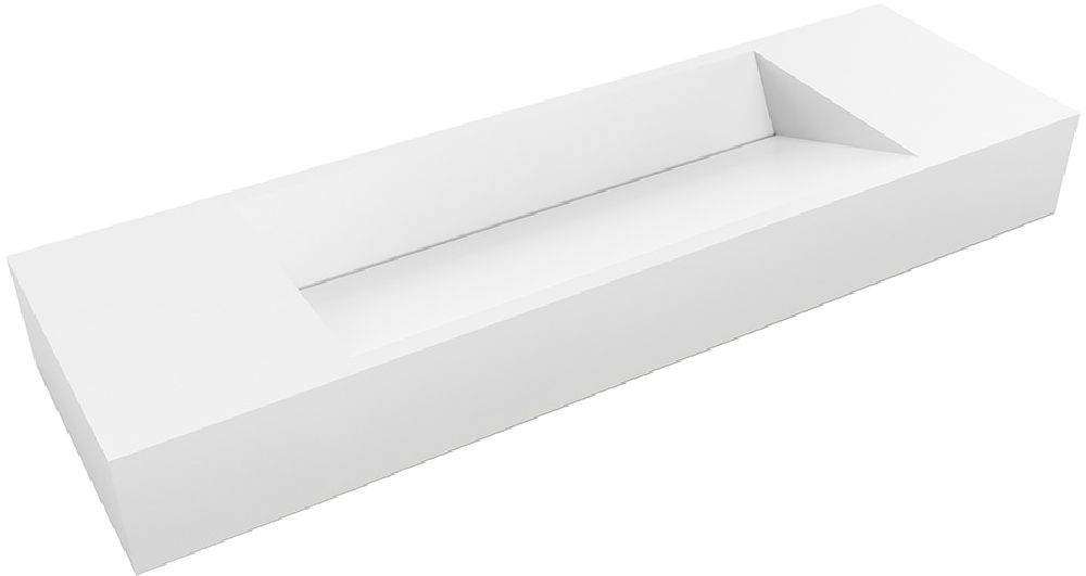 Darmowa Dostawa - Umywalka 100x30 cm prostokątna nablatowa-z blatem biała Cristalstone Linea Diago U1000MCOLCW