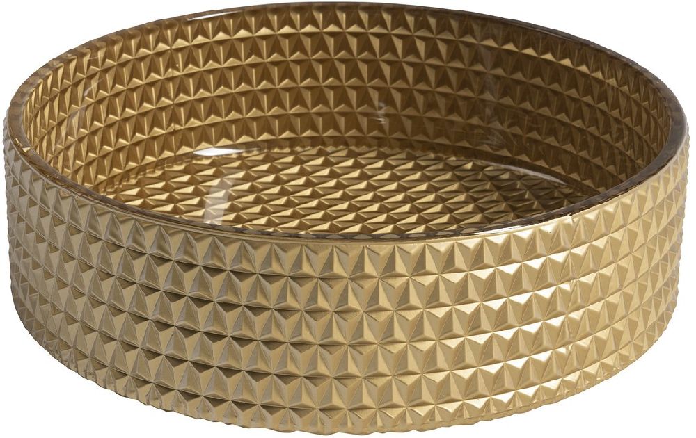 Darmowa Dostawa - Umywalka 35x35 cm okrągła nablatowa złota Sapho Maragua TY214Z