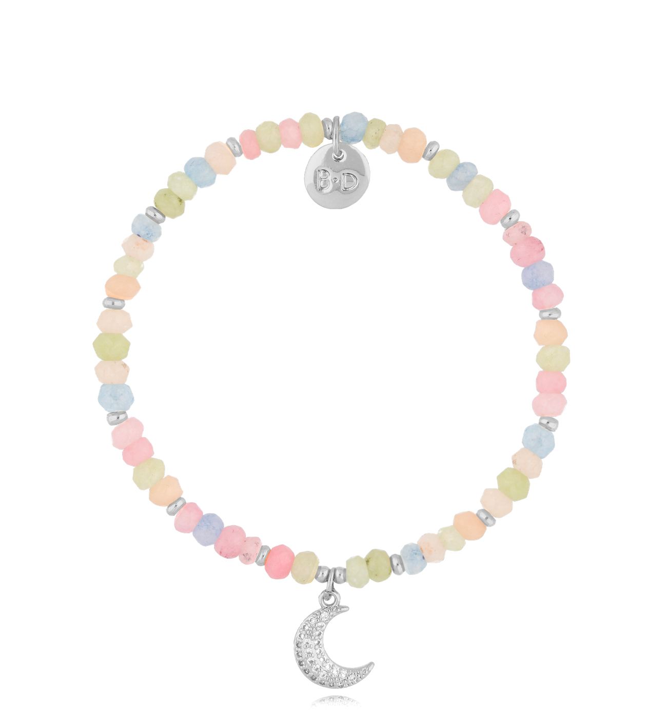 Bransoletka z jadeitami pastelowa Agua Azul - By Dziubeka