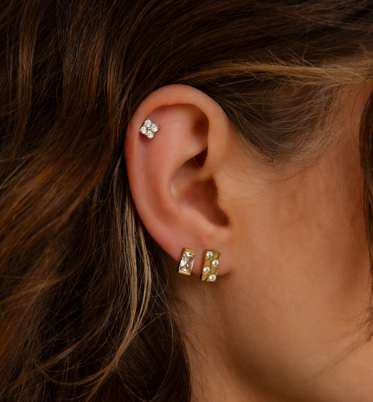 Zestaw złotych kolczyków Z0496 - By Dziubeka