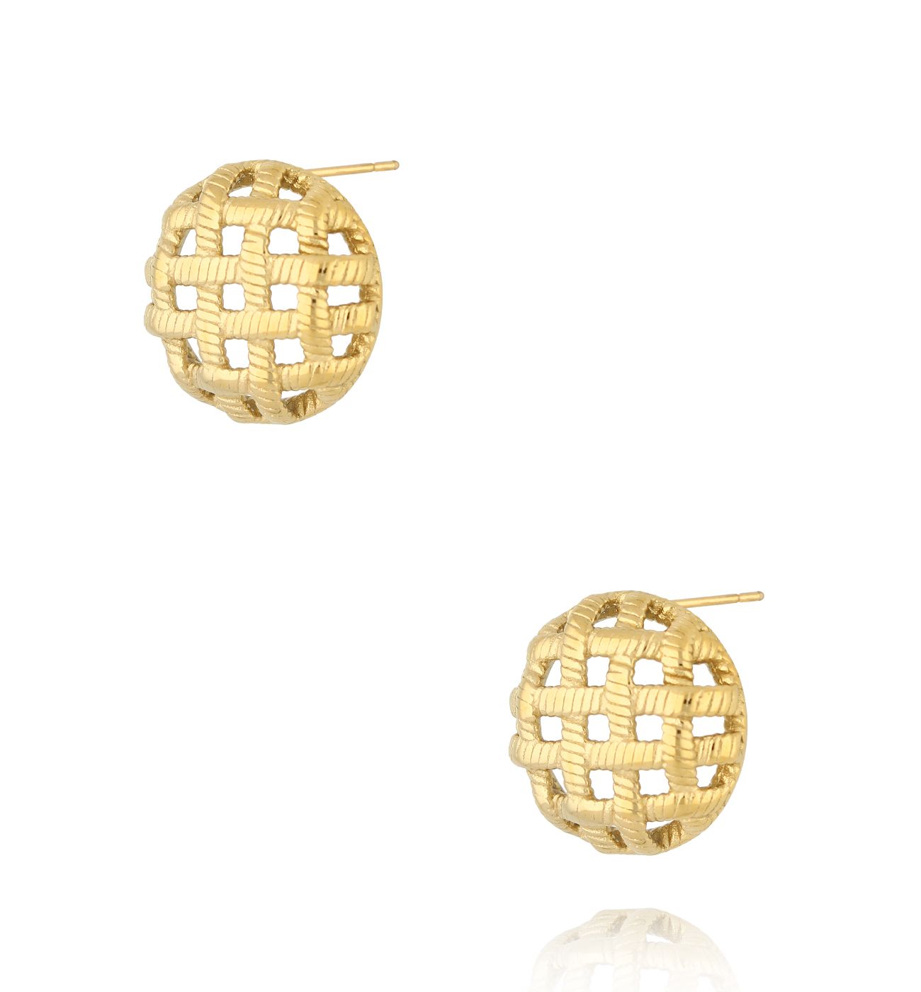 Kolczyki ażurowe złote okrągłe Timeless Beauty - By Dziubeka